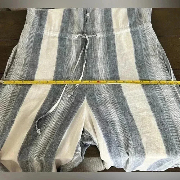 Cloth & Stone women’s sleeveless striped Linen Blend Cropped Jumpsuit Size S - Picture 11 of 16